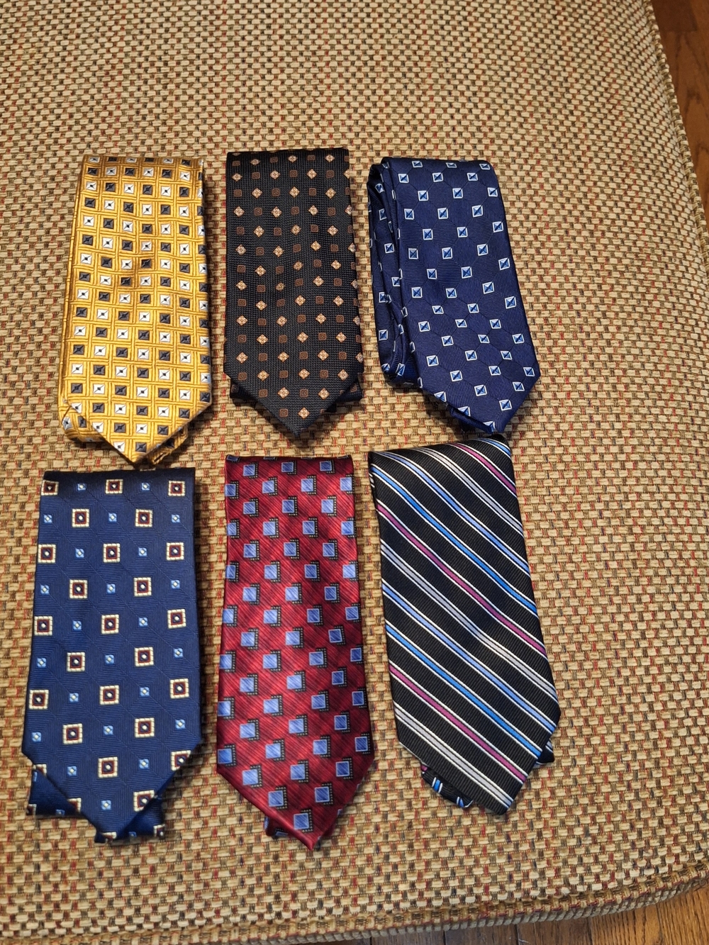 Jos. A. Bank 6 Assorted Men's Patterned 100% Silk Ties